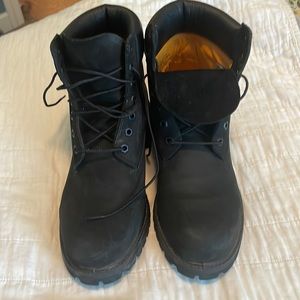 Black leather timberland boots